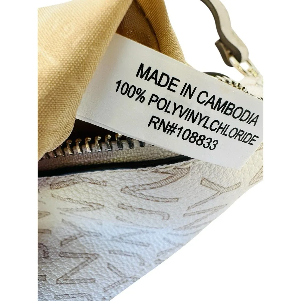 Jones New York Signature Fanny Bag‎ Belt Off White Gray Front & Back Zipper